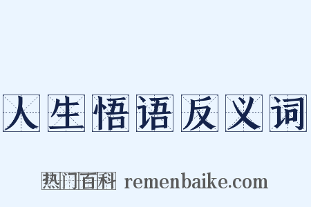 人生悟语反义词是什么意思的图片